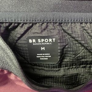 Dark red unlined Banana Republic gym shorts, 7.5 length, mint condition!